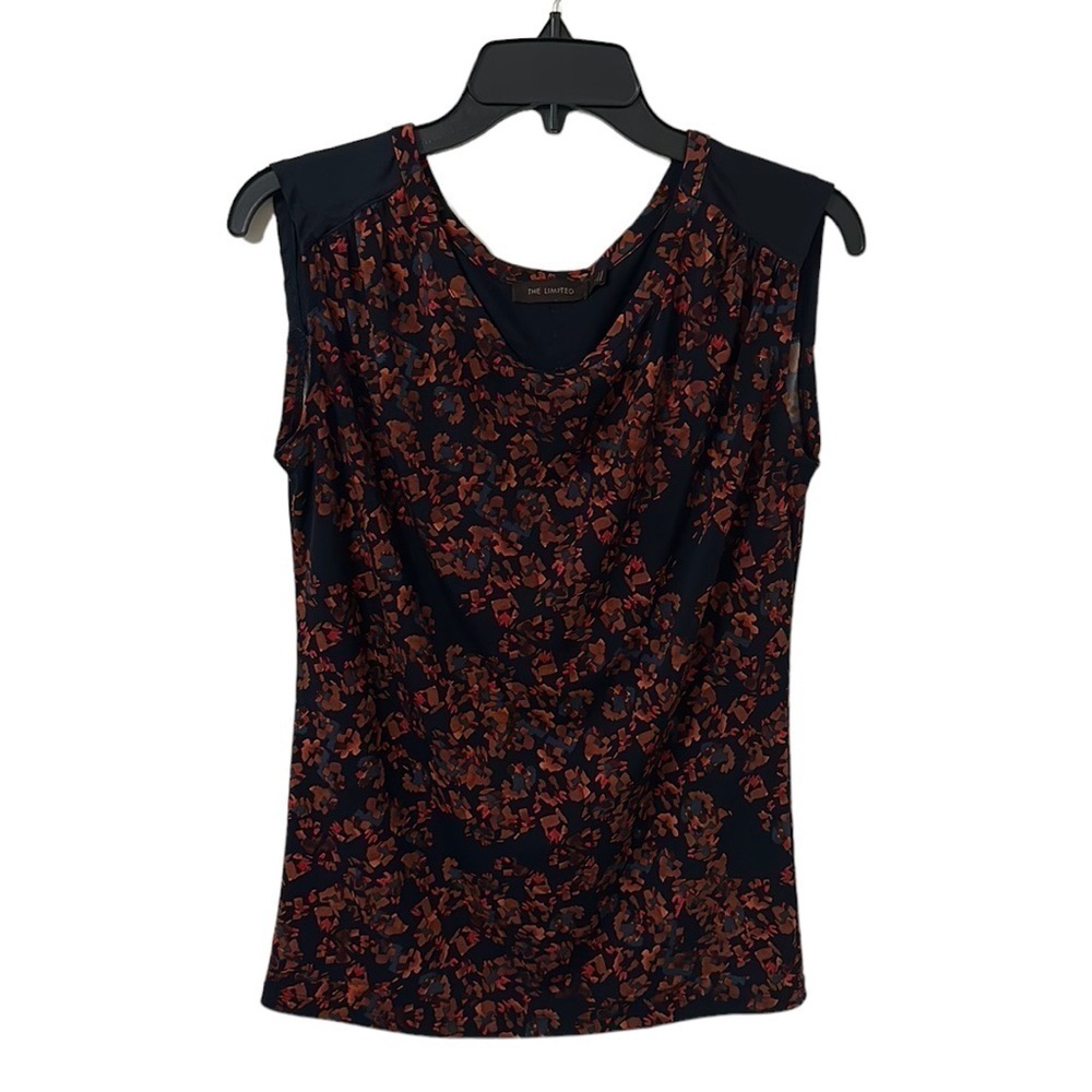 The Limited Women's Patterned Sleeveless Navy Blouse Size XS